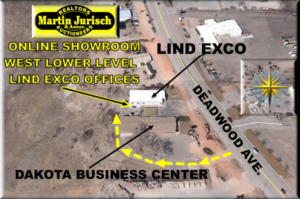 Map to the Martin Jurisch & Associates Online Auction Showroom at 1641 Deadwood Ave., Suite B, Rapid City, SD